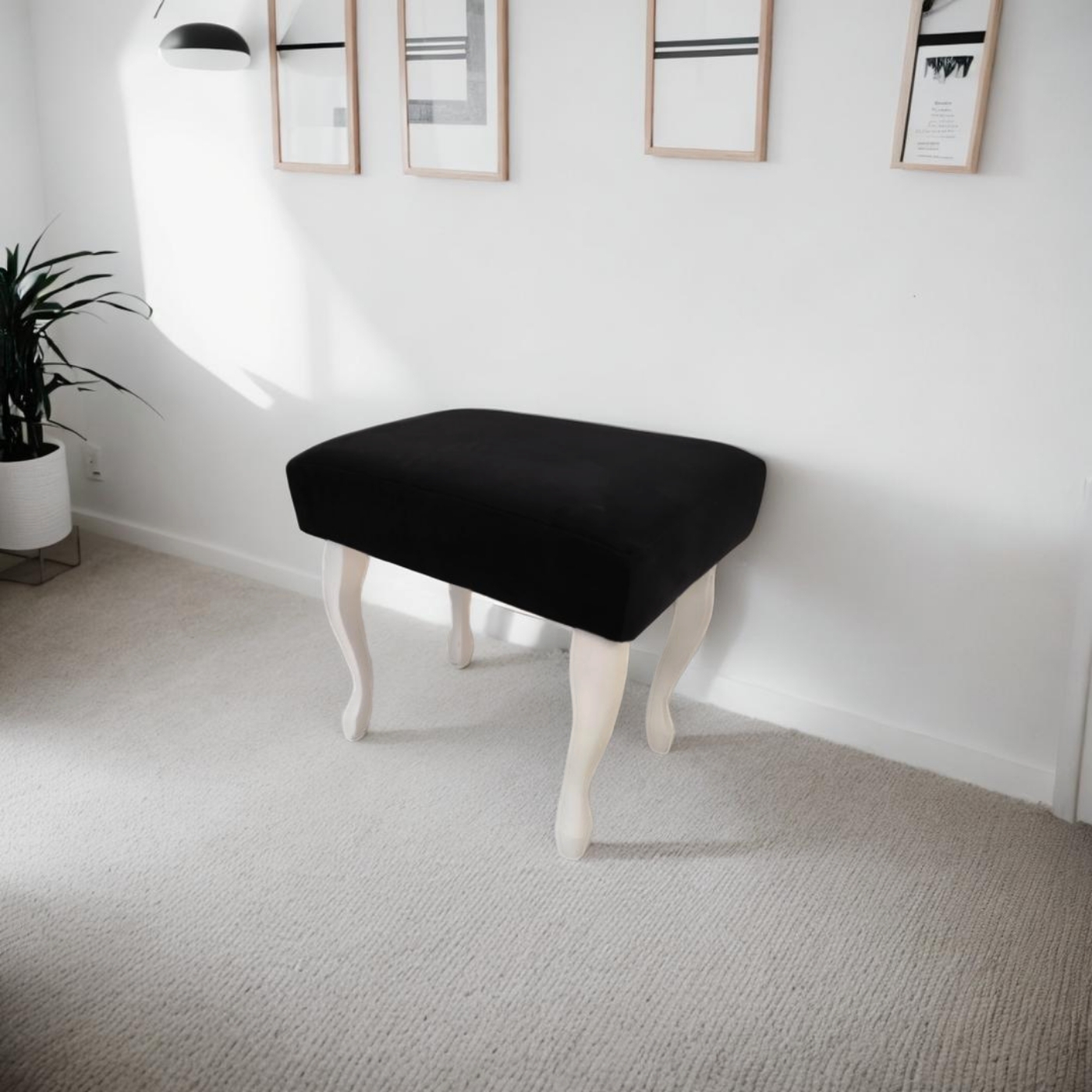 Taboret do toaletki Black & White lub sypialni